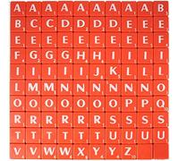 TOYSREX 100 pcs Alphabets Tiles Red with White Letters - Perfect for Replacement, Arts & Craft, Board Games, Scrapbooking, Spelling, Wall Art.( RED)