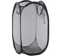 Toysrex Foldable Pop Up Mesh Washing Laundry Basket Bag Bin Hamper Toy Tidy Storage Organiser Organizer (Black)
