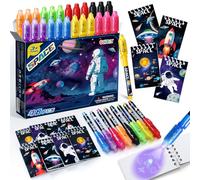 Toyssa 48Pcs Party Bag Fillers for Kids Include Invisible Ink Pen & Notebook, Pinata Filler Kids Party Favours Supplies Magic Pens Gifts for Boys Girls Birthday Christmas Classroom (Space)