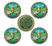 TOYTOSMPL 5 PCS 40 Jesus Shepherding Religious Coin Inspirational Bible Verse Medallion Faith-Based Gifts for Spiritual Encouragement for Men & Women