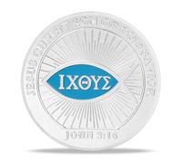 TOYTOSMPL Christ Fish Symbol Religious Coin - Inspirational Bible Verse Medallion, Faith-Based Gifts for Spiritual Encouragement for Men & Women