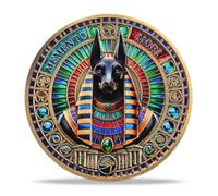 TOYTOSMPL Colorful Anubis Religious Coin Inspirational Symbol of Protection Medallion Faith-Based Gifts for Spiritual Encouragement for Men & Women