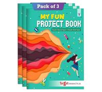 TOYVENTURES A4 Project Book/Kids Notebook/School journal | Pack of 3 (32 Pages Each) | Single Line Project Sheets with Colorful Pages - 1 Side Ruled and 1 Side Colored Plain Page