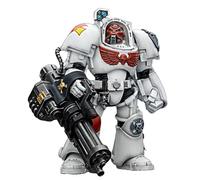 TOYVERSE Joytoy 1/18 Action Figure Warhammer 40,000, White Scars Terminator 3 with Power Fist and Assault Cannon, Mobile Joints Character Model, 14.3 cm, 15 Years and Above