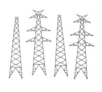 Toyvian 1:100 Scale Miniature Electric Tower in PLA Material with Easy Installation for City Scenery and Road Miniatures Urban Planning Displays