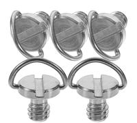 Toyvian 1/4 Inch Camera Screw D Ring Hinge Silver Iron Nickel Plated 5pcs | Tripod Mount Screw, Quick Release Plate Fitting, Portable Pack for Camera Accessories