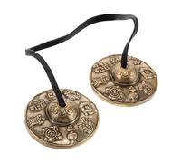 Toyvian 1 Pair Brass Tingsha Bells Authentic Tibetan Chime Cymbals for Meditation Relaxation Mindfulness Beautifully Crafted Musical Instruments for Spiritual Practices and Rituals