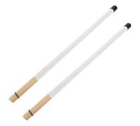 Toyvian 1 Pair Drum Brushes Drums Sticks Brush With Comfortable Handles Present For Drummer Playing Beginner Practicing Rock Bands Students White