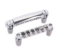 Toyvian 1 Pair Electric Guitar Bridge Zinc Alloy Locking Bridge and Tailpiece Set with Studs for 12 String Electric Guitar Silver Accessories