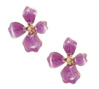 Toyvian 1 Pair Faux Pearl Flower Stud Earrings Pastel Flower Earrings Jewelry For Women Statement Wedding Prom Birthday Party Present