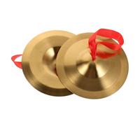 Toyvian 1 Pair Mini Small Alloy Hand Cymbals 24 Cm Gong Band Rhythm Percussion Rhythm Musical Instrument for Drums Performance Hand Cymbal