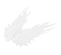 Toyvian 1 Pair of Angel Wing Embroidered Lace Appliques Elegant Design White Polyester Material for Clothes for Festival Decorating and Sewing DIY Garment Decor