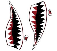 Toyvian 1 Pair Shark Mouth PVC Stickers Decorative Inflatable Boat Kayak Wall Decals for Smooth Surfaces Creative Teeth Design Safe Durable for Rooms Windows and More