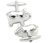 Toyvian 1 Pair Silver Pig Cuff Links for Men Made of Copper with Smooth Workmanship and Comfortable Touch, Creative and Funny Style, for Formal Occasions and Anniversary Suit Accessories