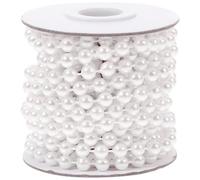 Toyvian 1 Roll Decorative Beads Chain Garland Artificial Pearl Beads String for DIY Crafts and Party Decoration, White Plastic Material Bright Appearance