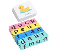 Toyvian 1 set Alphabet Spelling Game Letter Blocks Picture Cards for Cognitive Educational Fun for Boys and Enhance Spelling Skills Hand Eye Coordination