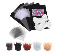 Toyvian 1 Set Cat Face Mask Set Unfinished DIY Pulp Masks for Cosplay and Decorative Crafts for Masquerade Parties and Themed Events Enhance Creativity with Multiple Accessories
