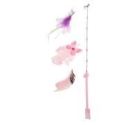 Toyvian 1 Set Cat Teasing Wand: Interactive Cat Teaser Wand - Feathered Toys for Play Chase Exercise - Fun Kitten Teaser with Refill - Kitten Fishing Pole