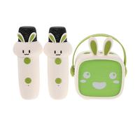 Toyvian 1 Set Children's Mini Karaoke Machine Portable Karaoke Speaker with Wireless Microphones Portable Story Player for Singing Educational Use