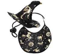 Toyvian 1 Set Halloween Wizard Pet Costume Cloak Hat for Small Dogs Cats for Parties Festivals Photo Shoots Durable Comfortable Halloween Pet Supplies