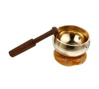 Toyvian 1 Set Himalayan Copper Singing Bowl Nepal Handmade for Meditation Yoga Decor Wooden Striker Cushion Manual Tapping Meditation Supplies Random Color