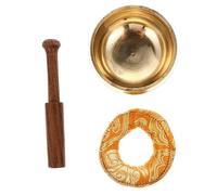 Toyvian 1 Set Meditation Singing Bowl Nepal Handmade Copper Sound Bowl Wooden Striker Cushion for Yoga Decor Manual Tapping Meditation Supplies Random Color
