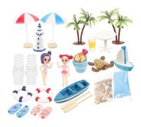 Toyvian 1 Set Miniature Beach Scene Prop Set of Dollhouse Seaside Theme Micro Landscape Decoration Summer Accessories for and Home Decor for Mini Beach Layouts and Unique Potted Displays