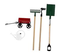 Toyvian 1 set Miniature Farm Scene Decor Set Realistic Mini House Ornaments with Watering Can Cart Gardening for Play Home Decoration DIY Crafts