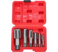Toyvian 1 Set NPT Pipe Tap Set: 1/8" 1/4" 3/8" 1/2" 3/4" 1" Steel Threading Tools for Plumbing Accurate Taper Threads DIY Hand Thread Cutters with Storage Case
