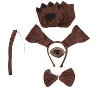 Toyvian 1 Set of Puppy Dog Costume Kits Dachshund Dog Ears Headband Bowtie Fake Tail Puppy Paw Gloves Animal Costume Accessories