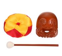 Toyvian 1 set Percussion Wooden Knocker with Mallet Cushion for Meditation and Buddhist Rituals Safe Delicate Musical Teaching Aid