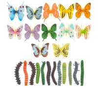 Toyvian 1 Set Plastic Insects: Bug Toys Insect Figures Bulk - Fake Plastic Caterpillars for Kids - Realistic Worms and Butterfly Models for Cognitive & Party Prank