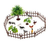 Toyvian 1 Set Realistic Farm Scene Model with Miniature Farm Animals Landscape Props for Role Play Educational Use and Collectible Displays Set