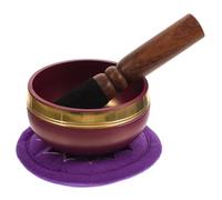 Toyvian 1 Set Sound Bowl Key Meditations Bell Meditation Bowl Stick Decor Sing Meditation Gong Handmade Bell Buddhist Bowl Buddhist Sound Bowl Purple Wood