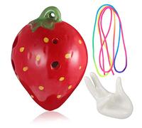 Toyvian 1 Set Strawberry Shaped Ocarina Instrument for Musical Plaything with Lanyard Support Stand Music Score for Beginners for Music Practice