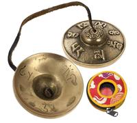 Toyvian 1 set Tibetan Cymbal Bell Set for Yoga Meditation Handcrafted Percussion Instrument Unique Long Ringing Tones Durable Practical Music Accessory for Personal Use and Giving