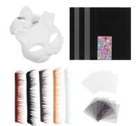 Toyvian 1 Set Unfinished Cat Face Mask Kit for DIY Decorating Handmade Crafting with Felt Elements for Masquerade Parties Halloween and Creative Skill Development