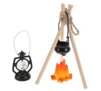 Toyvian 1 Set Wild Camp Set Micro Landscape Decorations Tiny House Ornaments Miniature House Camping Pot Campfire Prop Campfire Playset Garden Tent Mini House Camping Kit Tents Wood