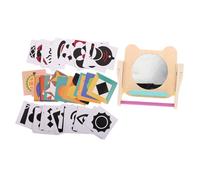 Toyvian 1 Set Wooden Mirror Recognition Cards for Cognitive Development for Month Boy Girl for Home Travel Learning Activities