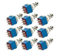 Toyvian 10-pack 3pdt Guitar Effects Pedal Foot Switch True Bypass Metal Blue 9-pin Switch for Electric Guitar Effects
