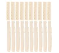 Toyvian 10 Pairs Pre Slotted Guitar Nut and Acoustic Guitar Bridge Saddles for String Folk Instrument Repair Replacement Parts for Accurate Tuning and Noise Reduction