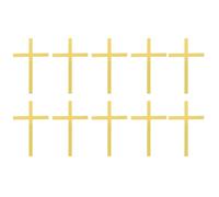Toyvian 10 Pcs Cross Cake Toppers: Golden Acrylic Cross Cupcake Inserts, Decorative Cake Decoration for Baptism, Baby Shower, Wedding Decor, Party Christian Decorations (6. 02 X 3. 86 Inch)