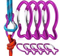 Toyvian 10 Pcs Fish Shaped Carabiner Clips - 2. 4 Inch Aluminium Spring Hooks, Small Keychain Carabiner Clip for Backpacks, Outdoor Camping, Hiking, Daily Organization (purple)