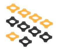 Toyvian 10 Pcs Microphone Protection Rubber Rings Anti-slip Shockproof Four-corner Ductile Mic Covers for Ktv Party Conference Stage Performance Black and Orange