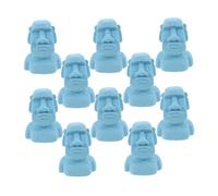 Toyvian 10 Pcs Realistic Moai Head Miniature Statues for DIY Sand Tray Bonsai Fish Tank Decor Animal Fisherman Figurines for Japanese Gardens and Creative Gift