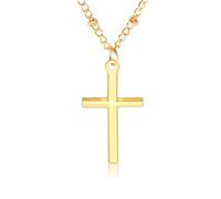 Toyvian 10 Pcs Vintage Golden Metal Jesus Cross Necklace Christian Pendant | DIY Hanging Ornament, Smooth Zinc Alloy Finish, Suitable for Gift Bags, Bracelets, Church Groups