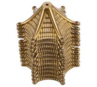 Toyvian 10 Pcs Wind Chime Kit Wind Chime Cap Bells Tower Caps Featuring Durability and Versatility for Outdoor Crafting Unique Design in Golden Colour