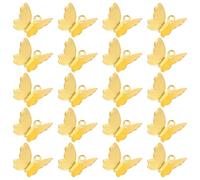 Toyvian 100 Pcs Copper Butterfly-Shaped Charms for Jewelry Making, DIY Hair Accessories Pendants, Gold Tone Craft Supplies for Handmade Jewelry and Hair Decoration