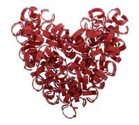 Toyvian 100 Pcs Red Poultry Leg Rings for Chickens and Pigeons, Adjustable Pe Identification Bands with Inner Diameter 16-18.5mm, Reusable Farm Supplies for Easy Poultry Management