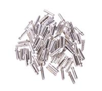 Toyvian 100 Pcs Silver Metal Shoelace Aglets 4x23mm Replacement Tip Heads | Easy Crimp Repair Clips, for Shoes and Sneakers, Decorative Finish, Single Pair Pack